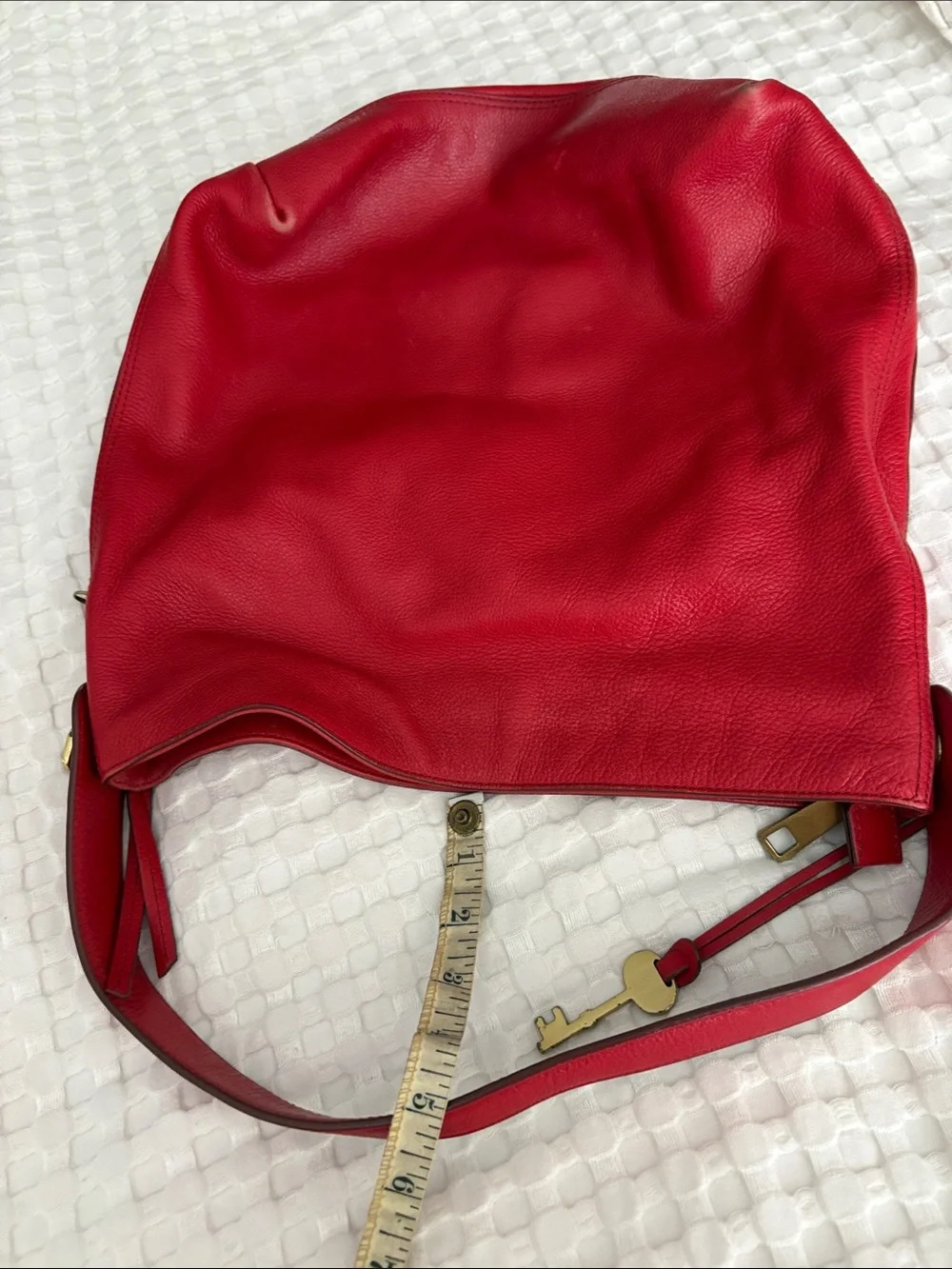 Fossil Red Leather Bag - Shoulder or Crossbody
